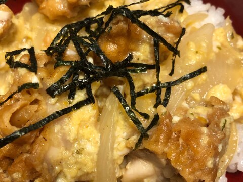 市販の唐揚げで親子丼